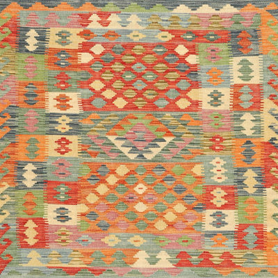 Tapis orange/vert mer contemporaine Sanatoga