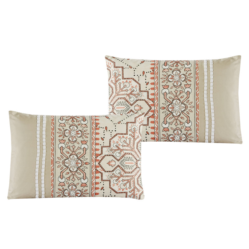  Ensemble d'édredon en microfibre 7 pièces beige, Édredon grand