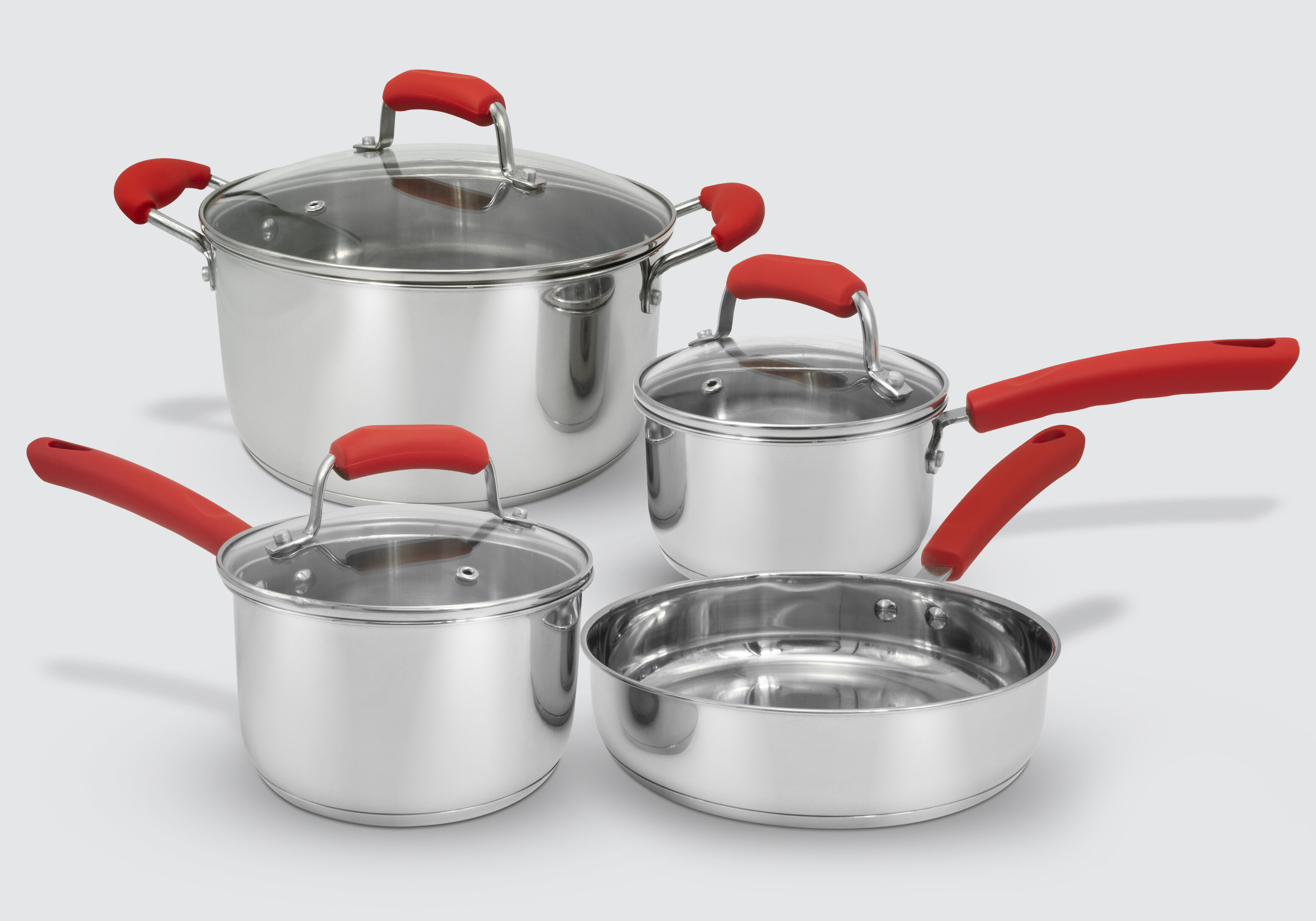 Rachael Ray 10 Piece Create Delicious Stainless Steel Cookware Set - Red