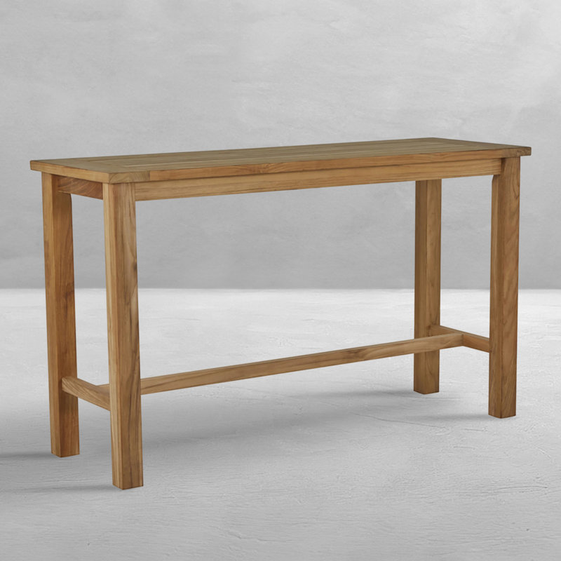 Croquet Teak Bar Table - Natural Teak, Natural Teak