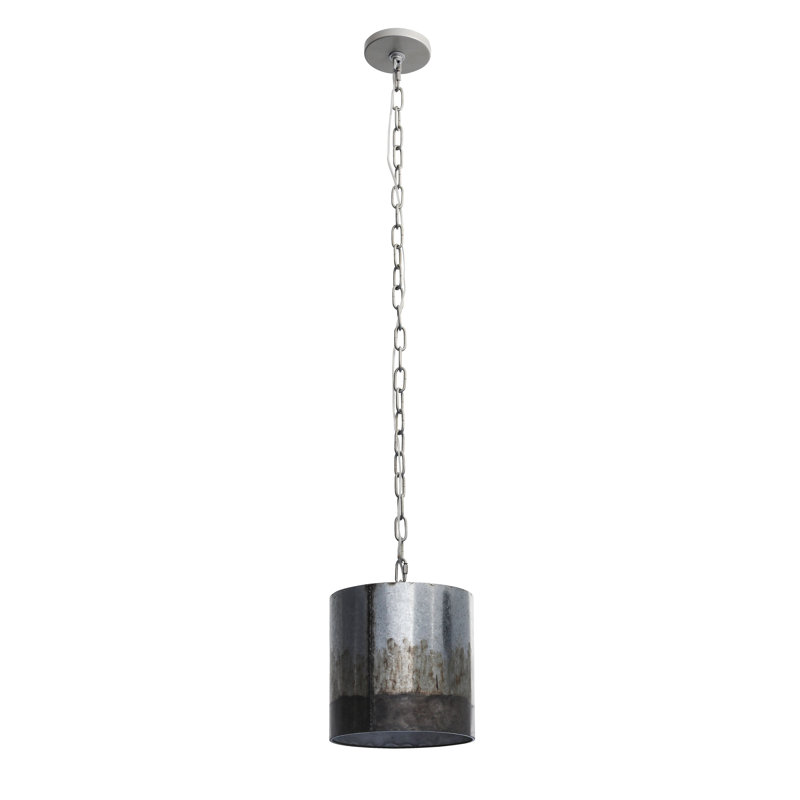 Mini-luminaire suspendu 1 lumière Cannery, Silver, Ombre Galvanized