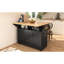 Îlot de cuisine 55,7 po avec 2 abattants, roulant, prise de courant, table de salle à manger pliante, 3 tiroirs, espace de rangement, chariot mobile noir, prise, armoire optionnelle,-832005887