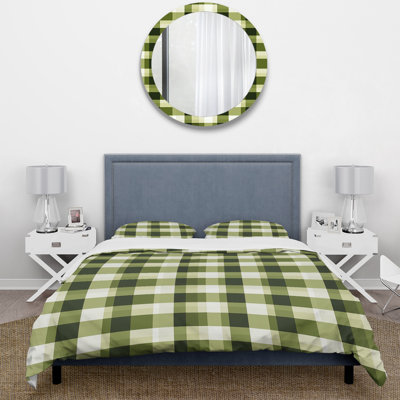 Uk Green Plaid Elegance Plaid Duvet Cover