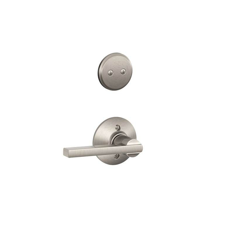 Inactive Interior Latitude Lever Addison Rosette Dummy Entry Set (Exterior Portion Sold Separately), Satin Nickel