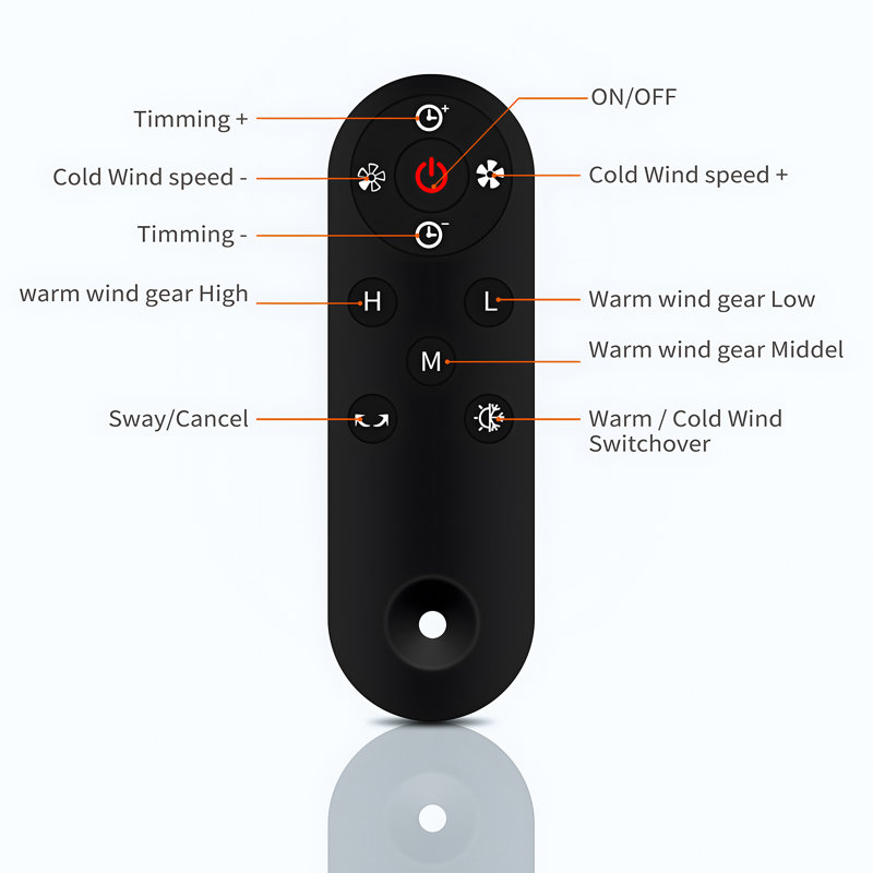 Oscillating Bladeless Tower Fan and Heater Combo with Remote Control 10 Speeds 9H Timer Thermostat, Black/Silver