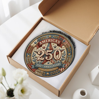 Panneau de fenêtre en verre pour décoration intérieure Patthotic Stars USA 250th Anniversary - H 12 po