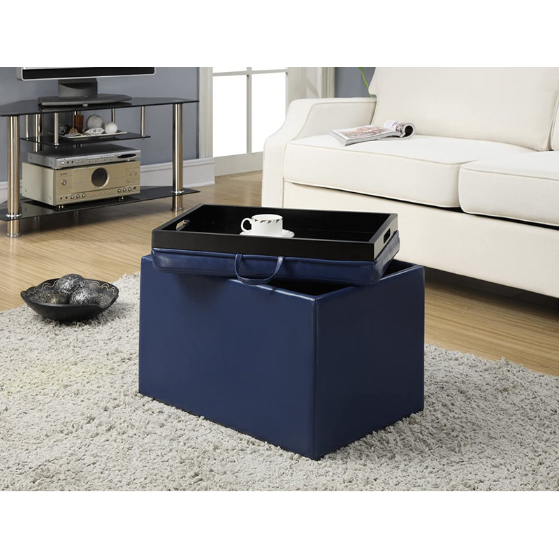 Repose-pieds Saribel 22,75 po, Similicuir bleu