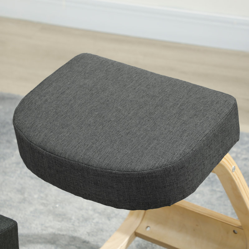 Fauteuil ergonomique à genoux, tabouret à genoux en bois, gris foncé, Gris foncé
