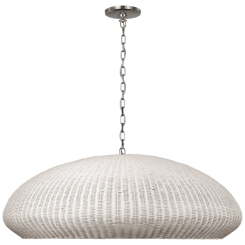 Kokomo Pendant by Chapman & Myers, Chalk, 16.75" H x 44" W x 44" D, Polished Nickel