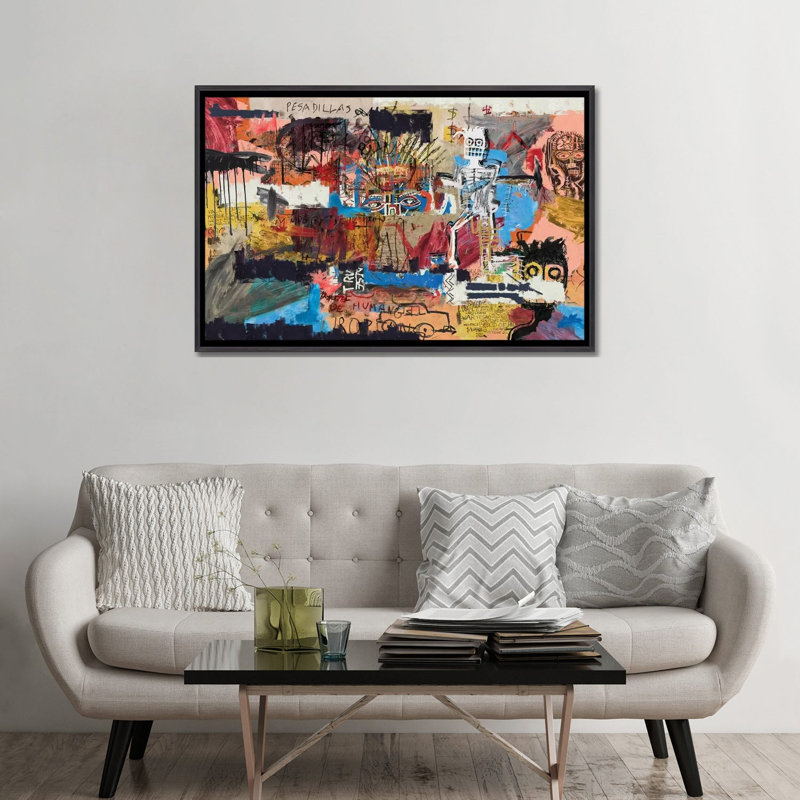 Ma vision est devenue floue par PinkPankPunk - reproduction d'art, H 48 po x l 32 po x P 1,5 po, Toile avec cadre noir patiné