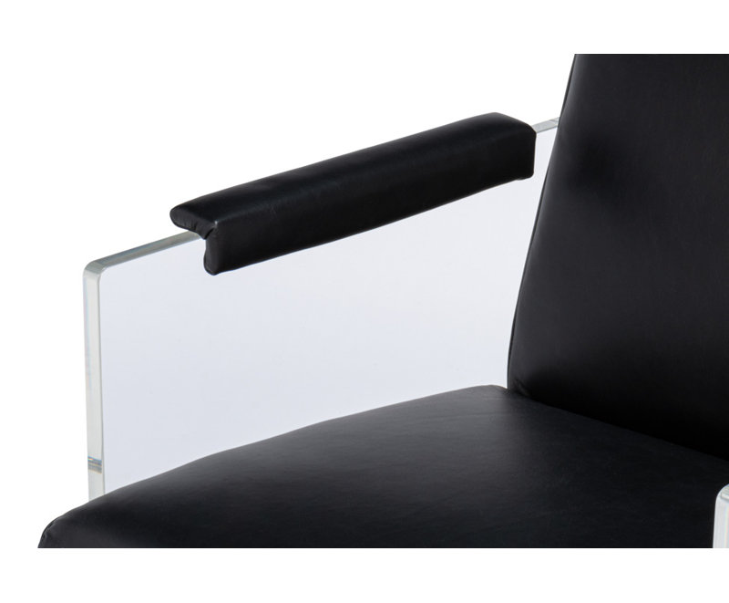 Holloway Leather Armchair, Black Genuine Leather