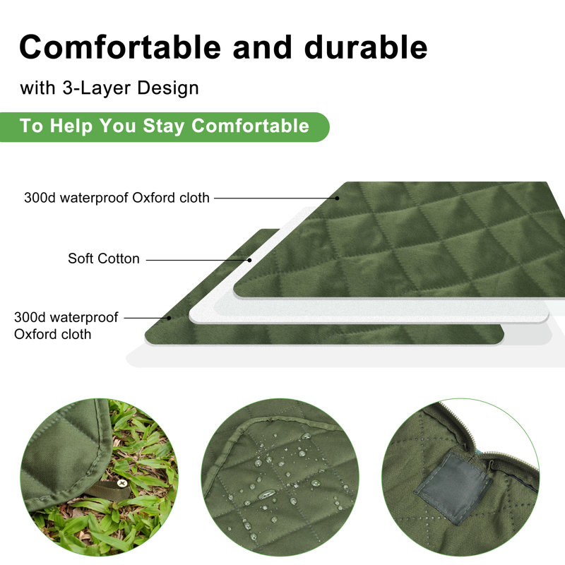 Couverture imperméable d'extérieur Tirrinia, Camouflage vert