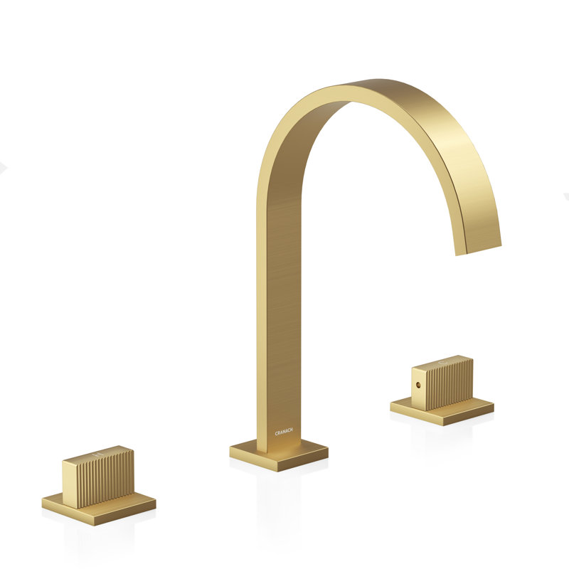 Robinet à large entraxe avec bonde pour lavabo à 3 trous de 8 à 16 po, robinets de salle de bain dorés à 2 poignées, cartouche et valve en céramique incluses, accessoires de salle de bain