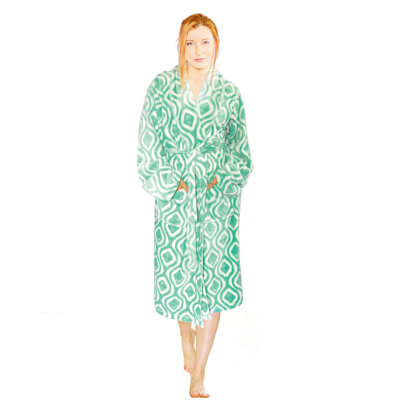Fleece Gender Neutral Mid-Calf Bathrobe with Pockets