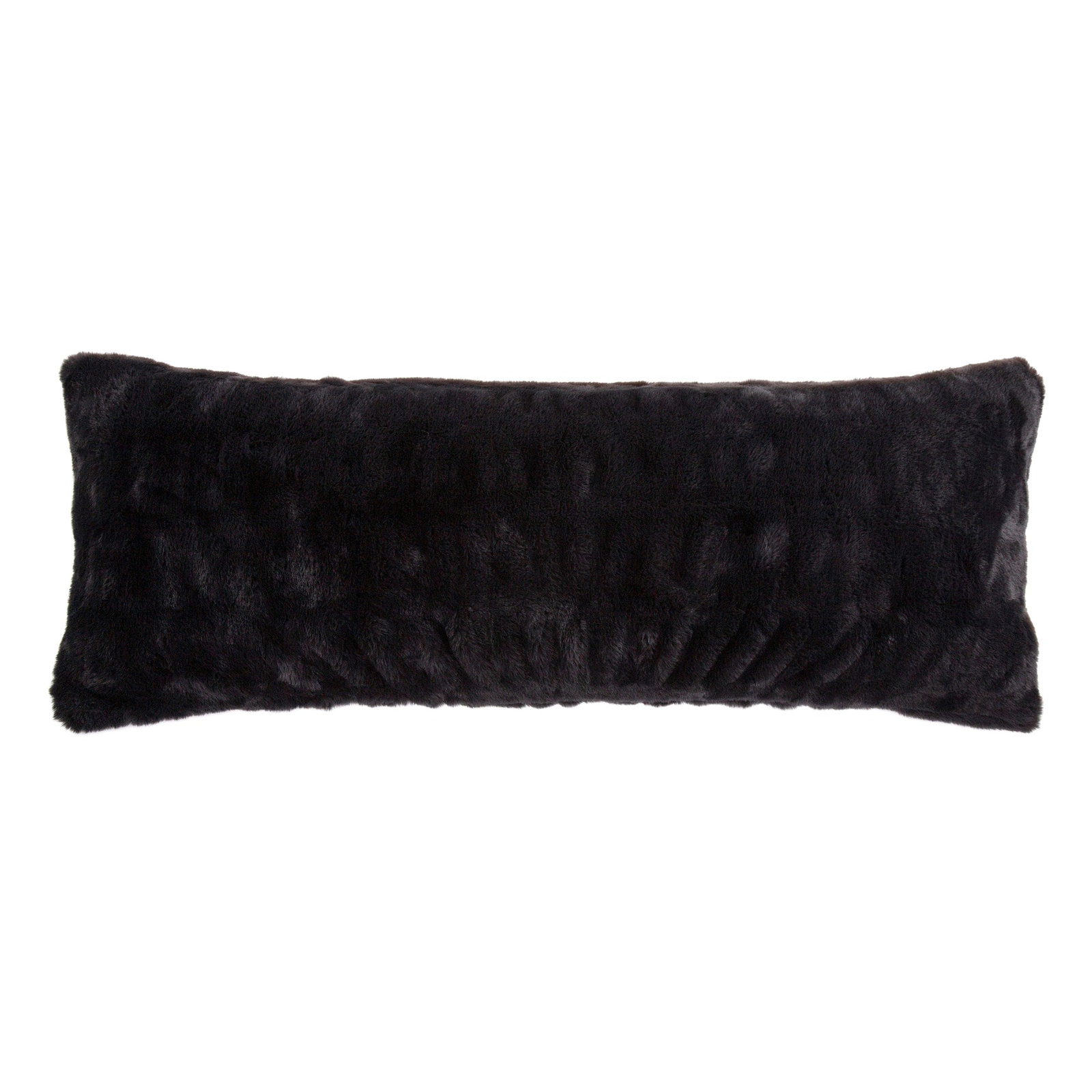 Ruched Rabbit 36" x 14" Pillow, Black