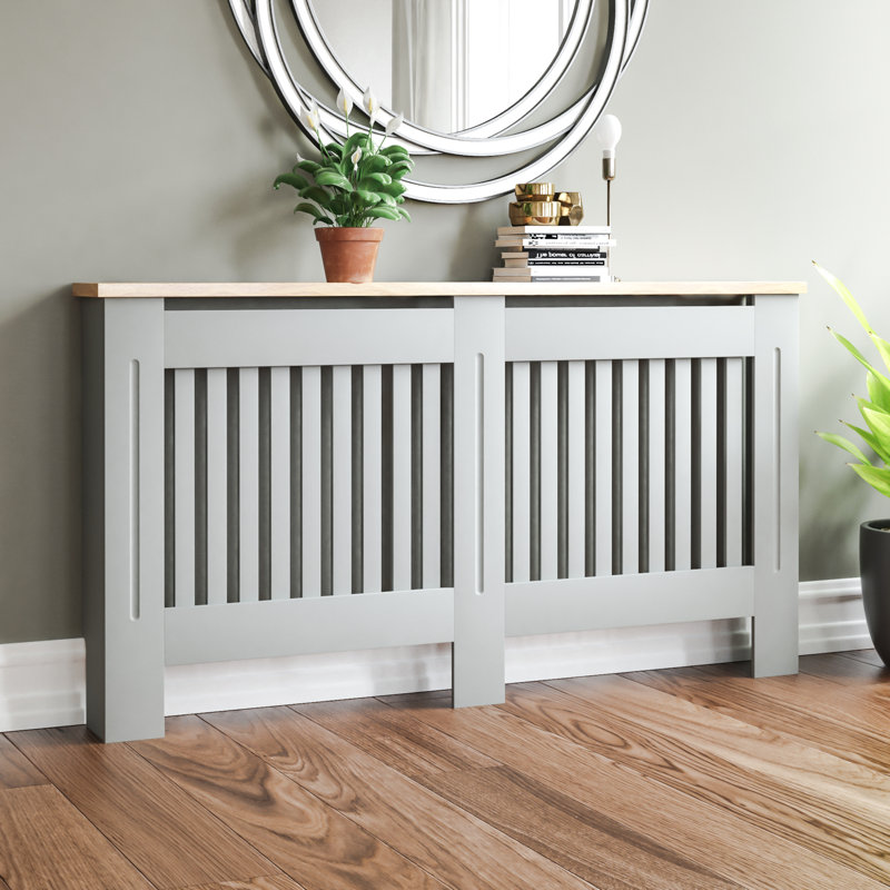 Beacsfield Radiator Cover, Grey, 83.3cm H x 152cm W x 19cm D