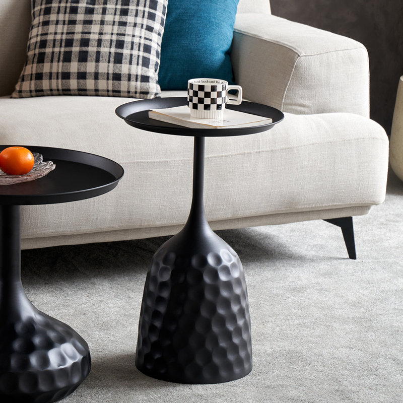 Iron Tray Top End Table, Black