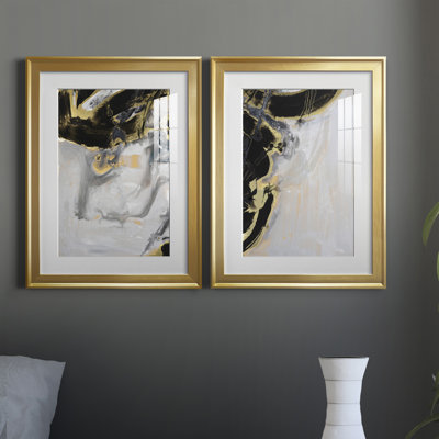 Port Of Call I - Matted and Framed Under Acrylic Glass, Set of 2, Large Living Room Wall Art
