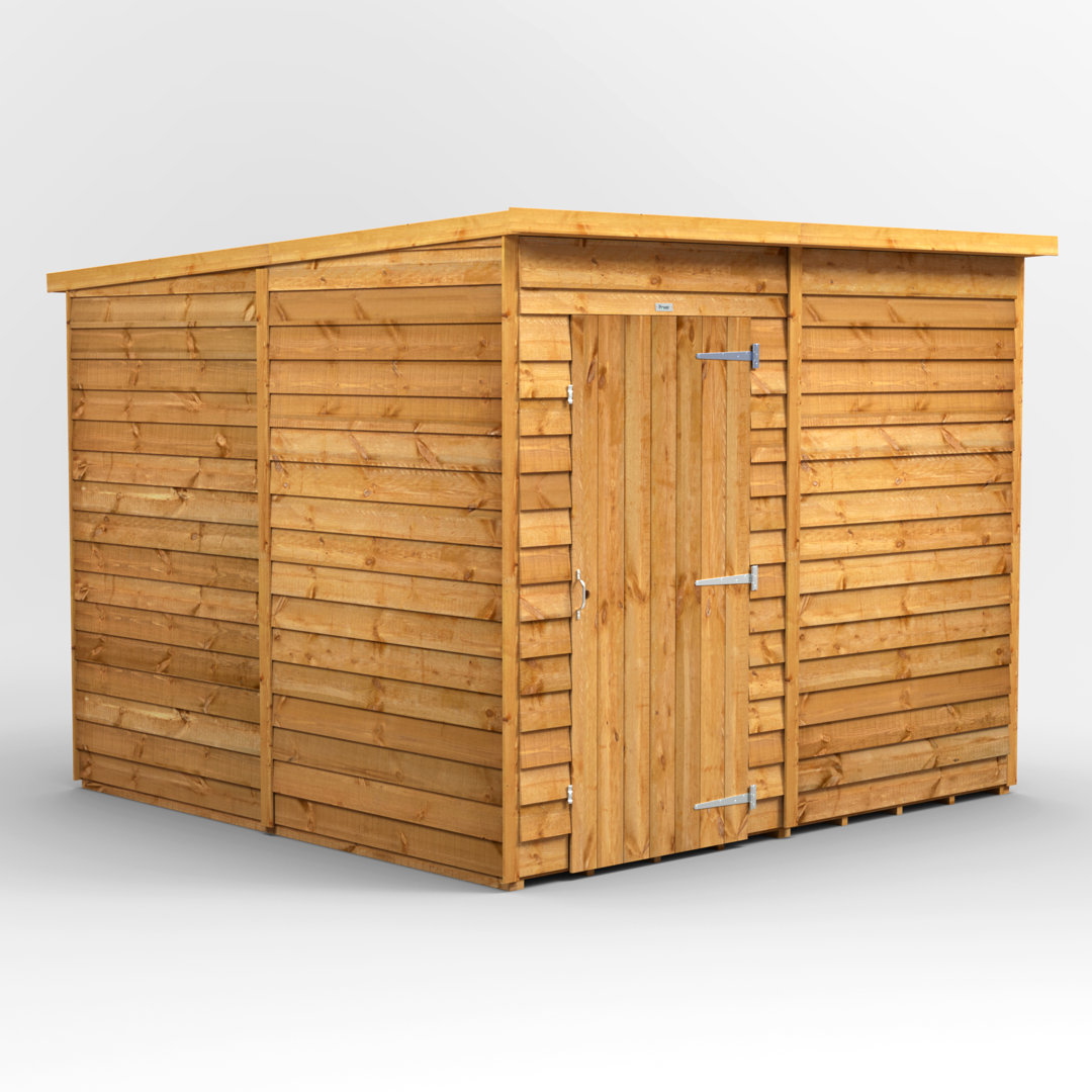 Powersheds 8 x 8ft Timber Overlap Windowless Pent Garden Shed