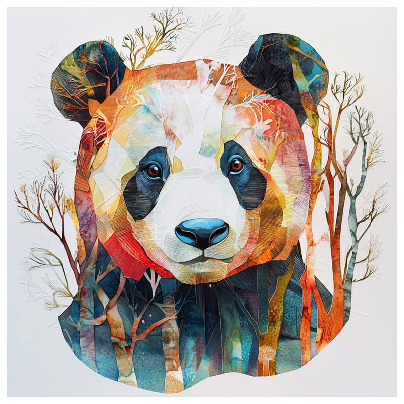 Colorful Panda Illustration Comforter, Twin Extra Long