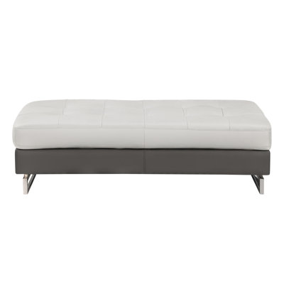 Canapé modulaire surdimensionné en bois massif et pieds avec rembourrage en cuir gris, coussins confortables, relaxant