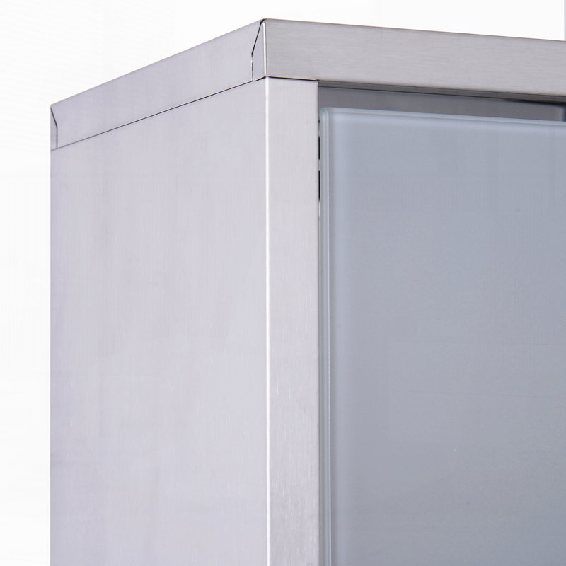 Kleankin Wall Mounted Medicine Cabinet, Locking Wall Cabinet With 3 Tier Shelves, Stainless Steel Frame And Glass Door, Lockable With 2 Keys, Silver
