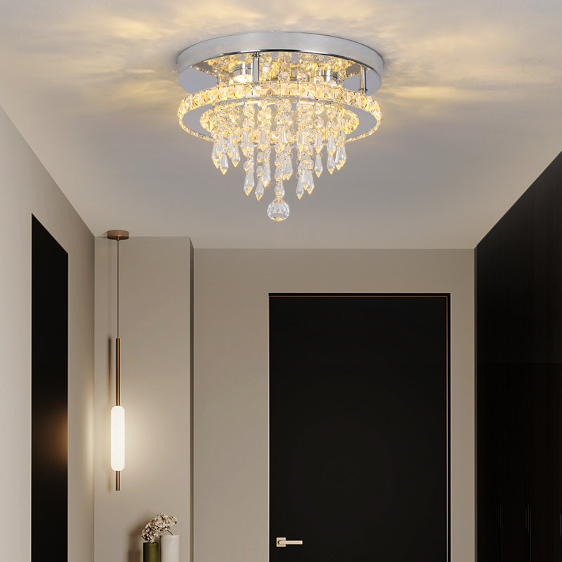 Daeveon LED Tiered Chandelier, Warm White, Silver