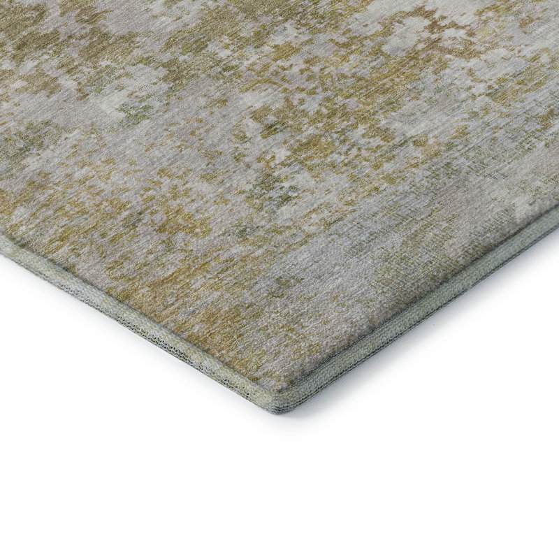 Tapis moderne lavable à la machine de qualité supérieure AMF1830, Rectangulaire 8 pi x 10 pi