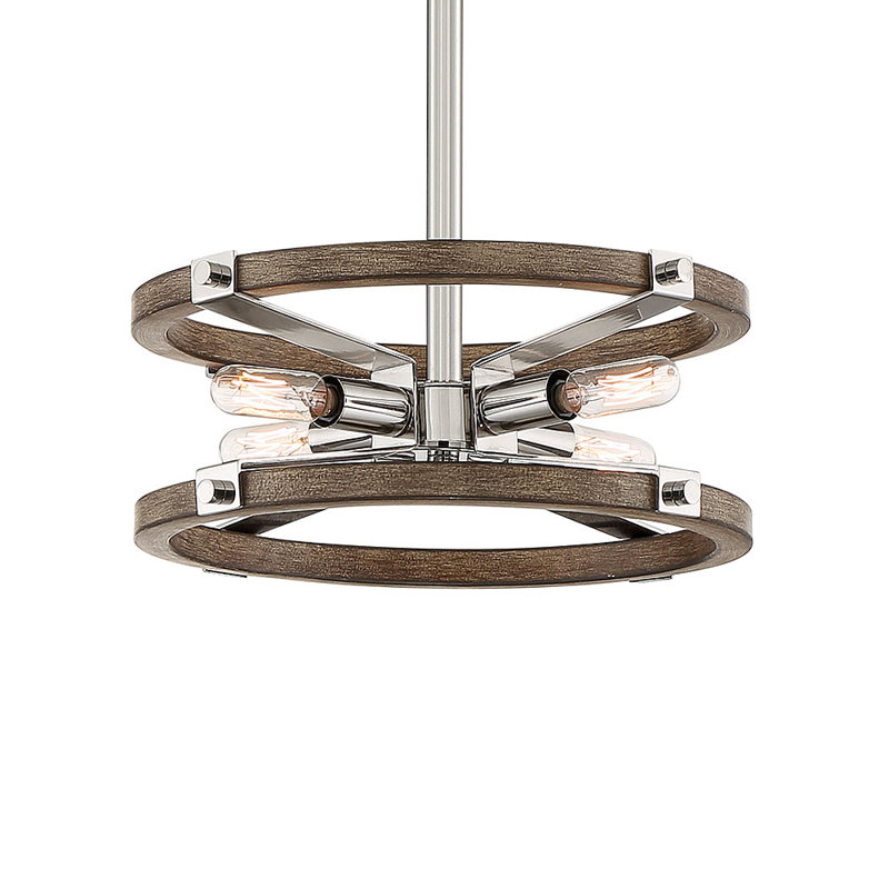 Andrew 4 - Light Polished Nickel Unique/Statement Pendant