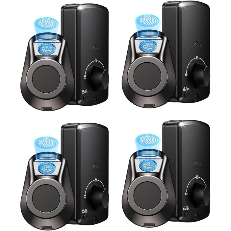 Serrure à pêne dormant intelligent SEPOX® 4PC - entrée sans clé 5-en-1 (empreinte digitale, Bluetooth, Wi-Fi, application Tuya, clé) - Verrouillage / déverrouillage automatique, compatible avec les portes avant et chambre à coucher, levier et bouton