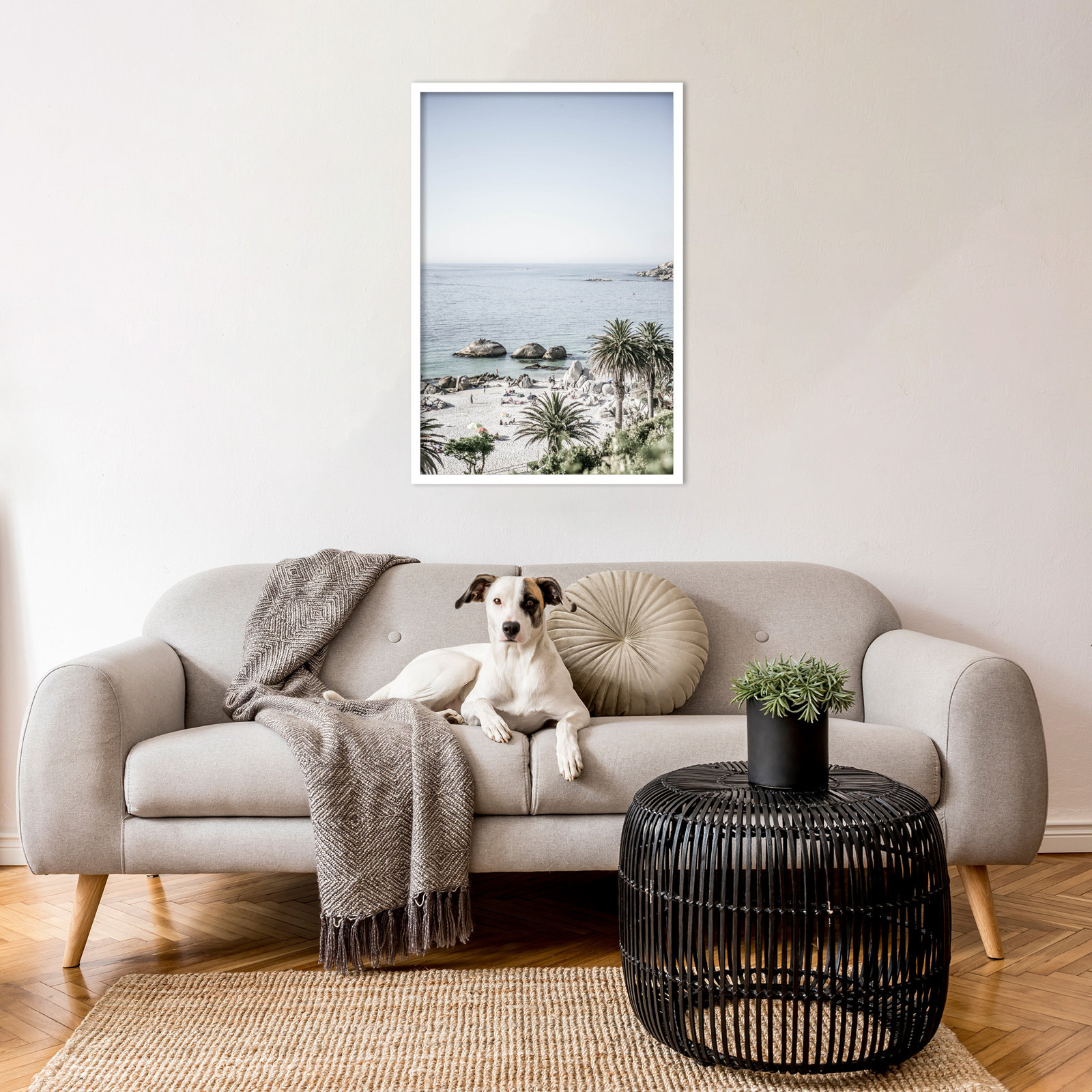 Clifton Beach by Shot by Clint Wood Framed Wall Art Print, White, 33" H x 23" W