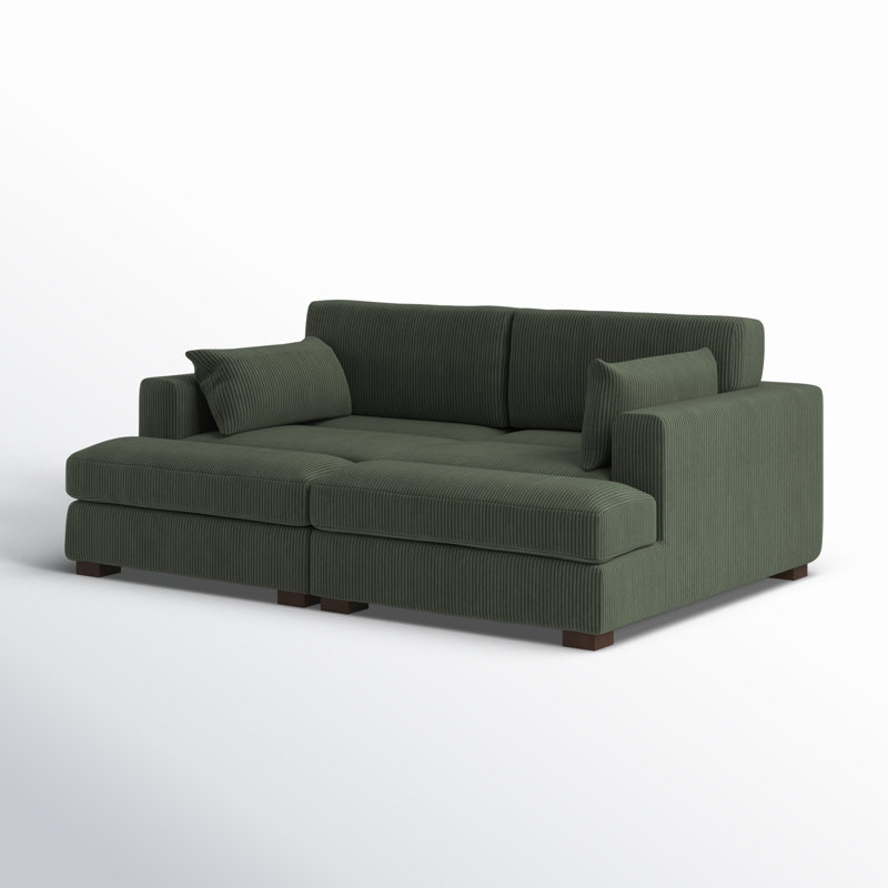 Bentura 213.1Cm Recessed Arms Modular Sleeper, Green