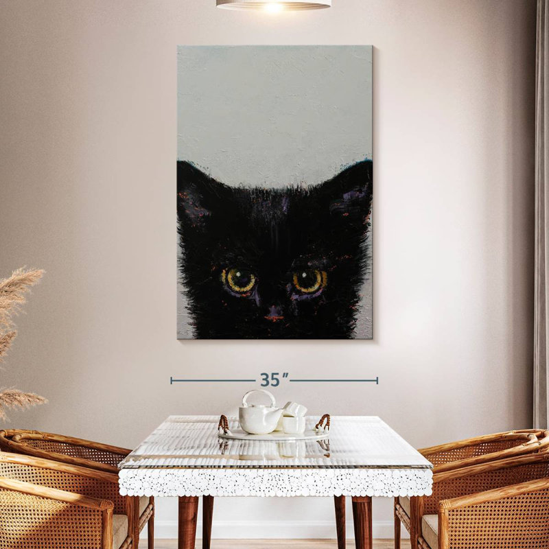 Brampt Black Kitten, 51" H x 34" W