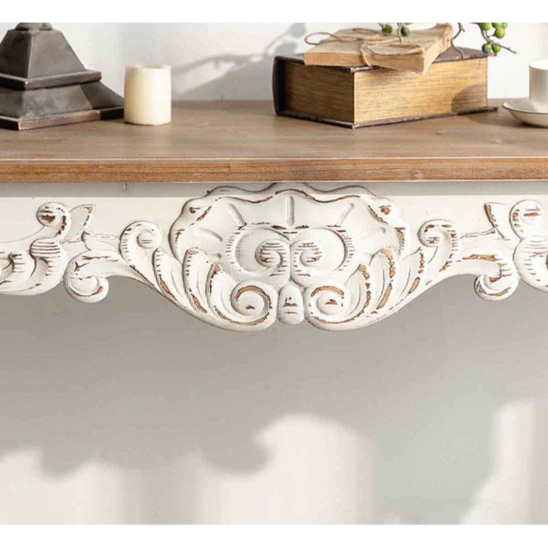 47.24" White Rectangular Solid + Manufactured Wood Console Table