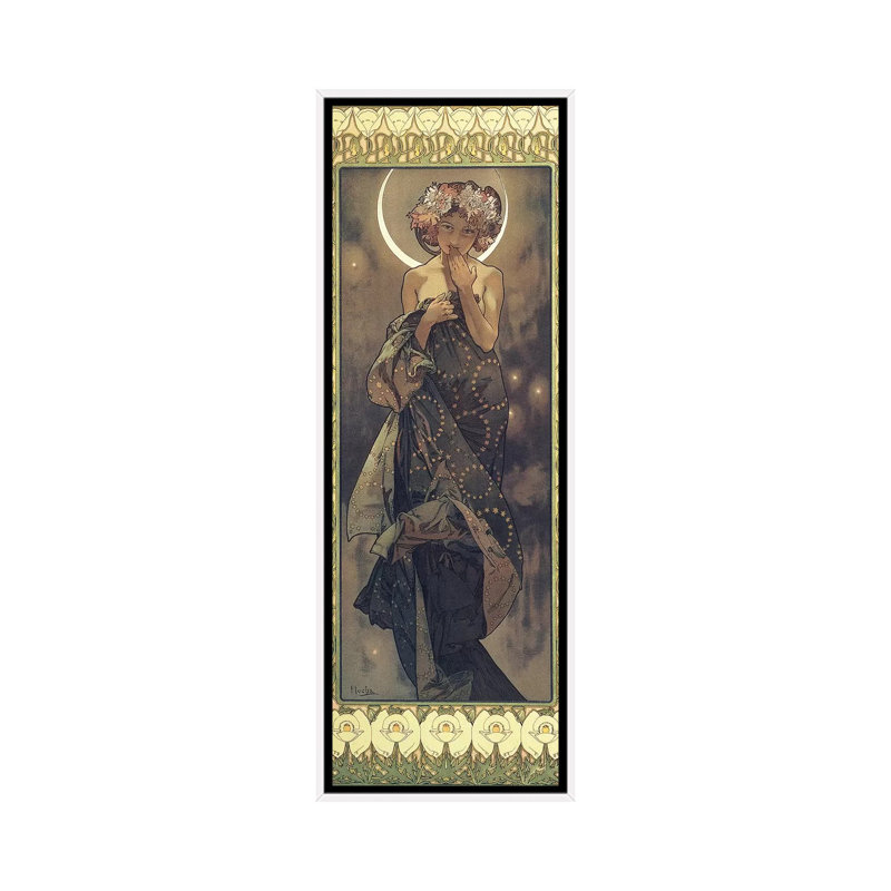 La lune et les étoiles: la lune, 1902 par Alphonse Mucha - impression panoramique, H 36 po x l 12 po x P 1,5 po