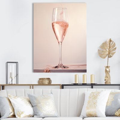 Roses et résonances roses champagne - vin et champagne, art mural du salon