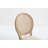 French Country Dining Chairs Set of 2 -Upholstered Round Rattan Back Chairs with Solid Wood Frame