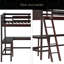 Lit mezzanine simple avec tablettes et bureau-751654765