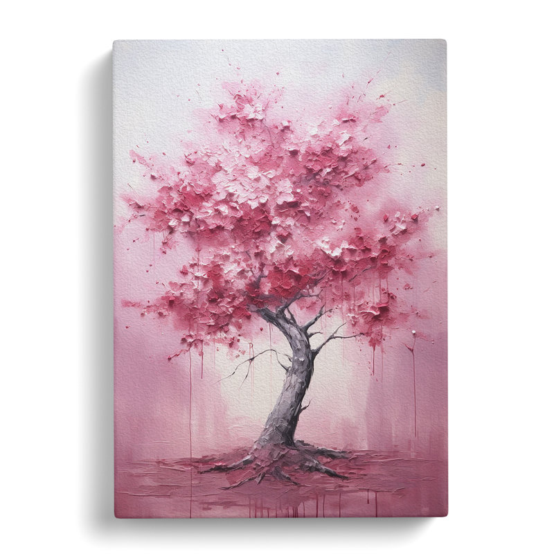 Cherry Blossom Tree Gestural No.3 - Art Prints - Wrapped Canvas, 50cm H x 35cm W x 3cm D