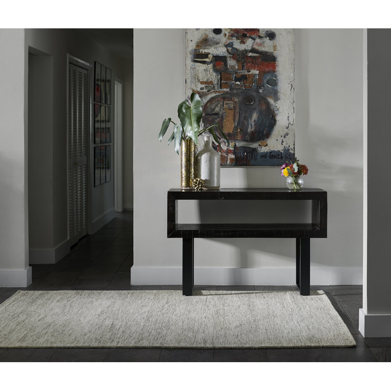Charton Handmade Tufted Wool Gray/Sand Area Rug, Rectangle 8' x 10'