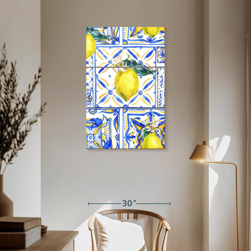 Yarlin Lemon Pattern Tiles, 57" H x 36" W