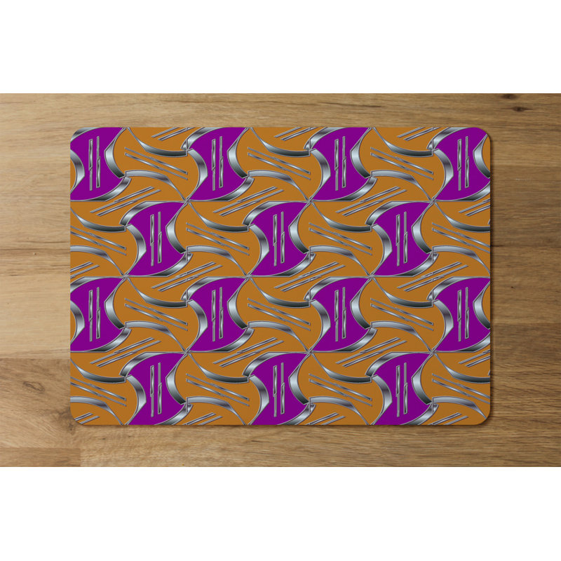 Gallaher Polyester, Wood Geometric Rectangle Placemat