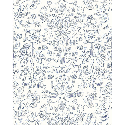 Storyline Wallpaper | Delft Blue / Peel and stick / P&S Roll - 27" x 18'