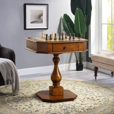 3-in-1 Game Table - Chess Table, Chess Board Table, Backgammon, Checker (Chess Fingures Not Included)
