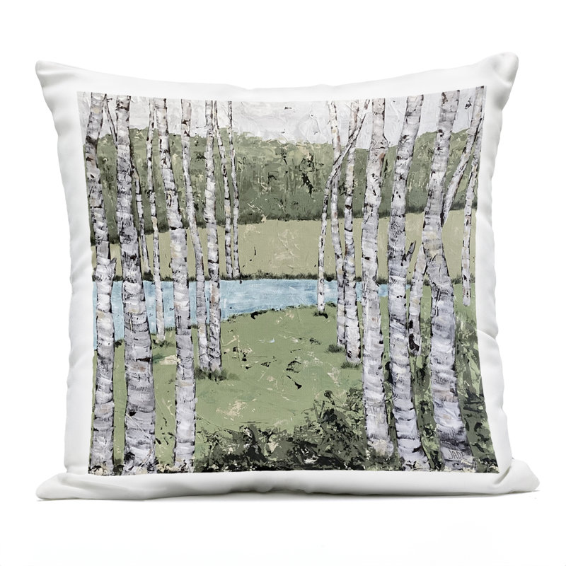 Coussin d'extérieur imprimé pensées de paysage d'été, design par Jade Reynolds