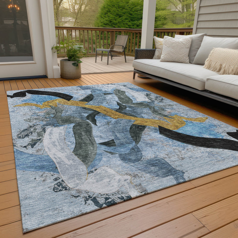 Tapis intérieur / extérieur lavable à la machine Husby ACN2191, Rectangle 9 pi x 12 pi