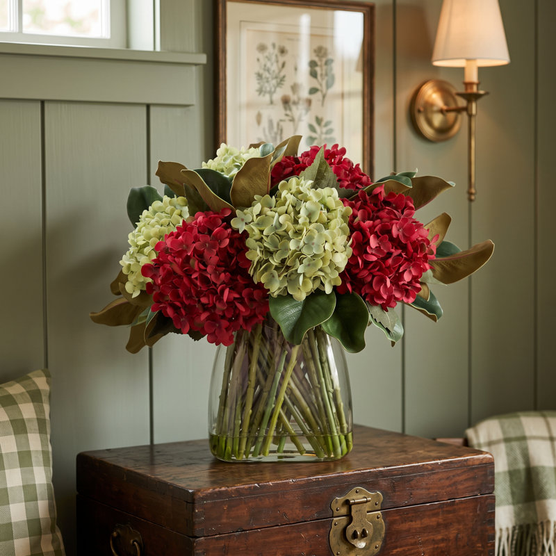 Hydrangea and Magnolia Leaf Arrangement