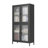Classic Metal Storage Cabinet With Glass Doors And Shelves Ideal For Display And Organization