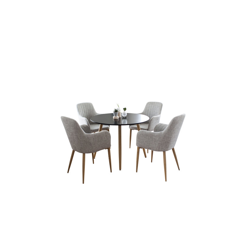 Australe 4 - Person Dining Set, Light Grey/Oak