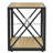 1 Piece Modern End Table Nightstand For Bedroom & Living Room, Tempered Glass Wood MDF Top , Industrial Style Side Table-1753858713